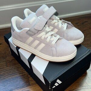 Adidas Grand Court 00s EL Kids Sneakers Gray Suede Size 3 NEW w/ Box